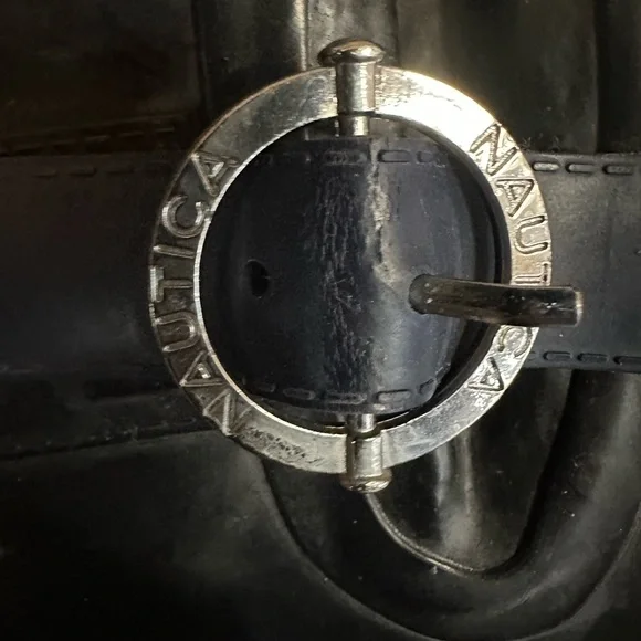 51. Nautica Rubber Rain Blue Boots with Silver Nautica Emblem on the Side - Picture 5 of 7